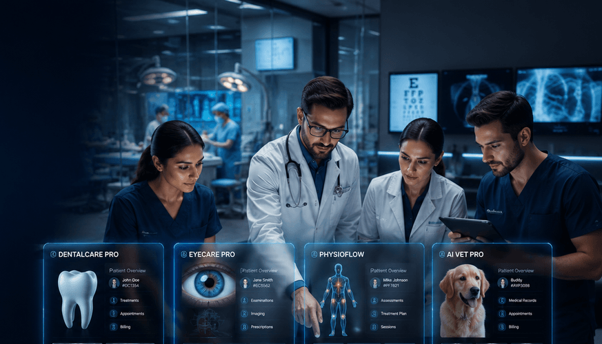 Clinical charting dashboards for dental, eye care, physiotherapy and veterinary practices