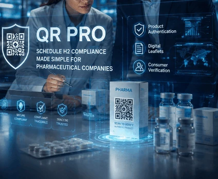 Schedule H2 compliance QR codes on pharmaceutical packaging