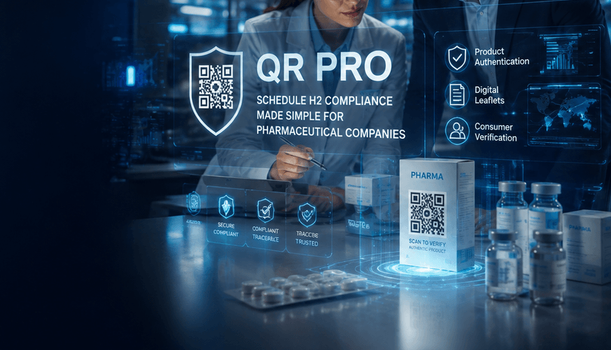 Schedule H2 compliance QR codes on pharmaceutical packaging