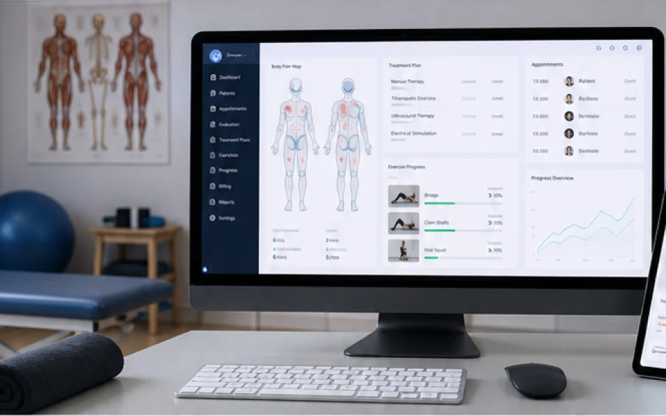 PhysioFlow pain mapping, treatment planning and exercise tracking platform
