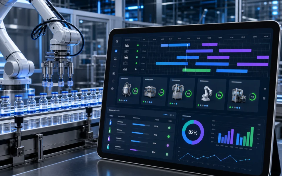 Real-time pharmaceutical manufacturing and production planning dashboard