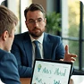 Consultants reviewing a project plan in a meeting